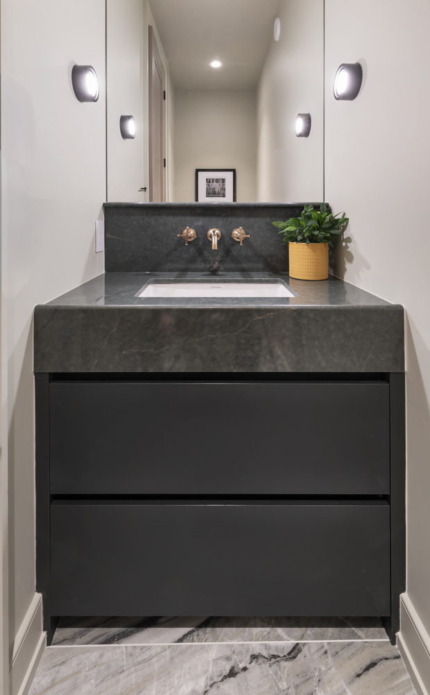 the sterling laurysen kitchens ottawa custom cabinetry powder room vanity