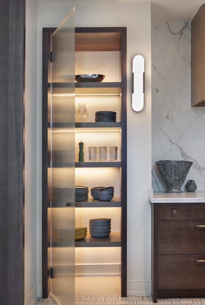 laurysen kitchens ottawa custom cabinetry lighted pantry with glass door