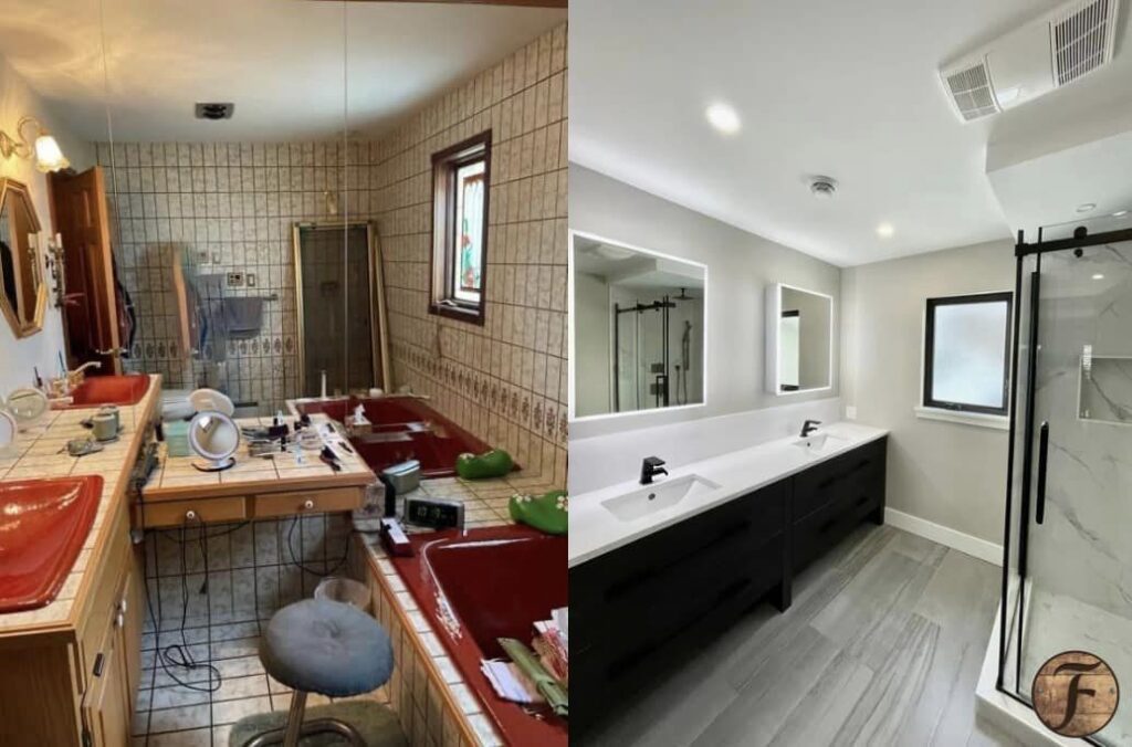 Sue Pitchforth Ottawa design bathroom before and after
