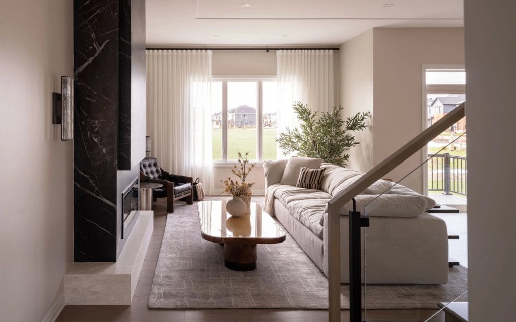 living room of the Ironridge model by Caivan