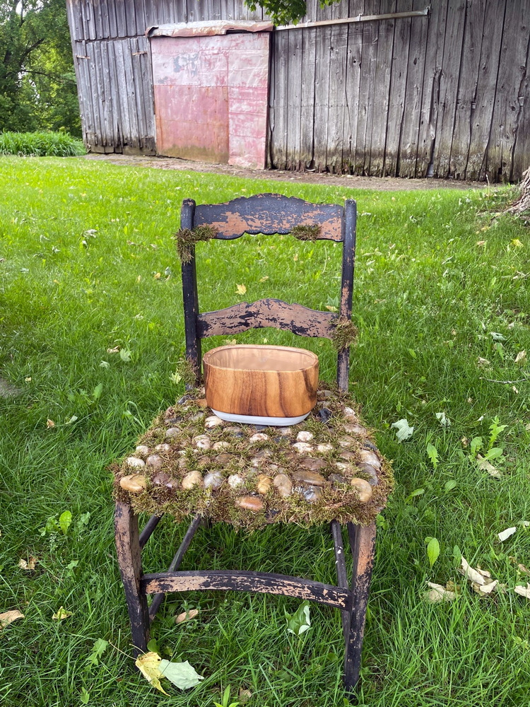 sue pitchforth garden whimsy yard decor backyard chair upcycling