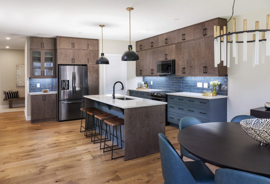 Tartan Homes Sirius teal kitchen