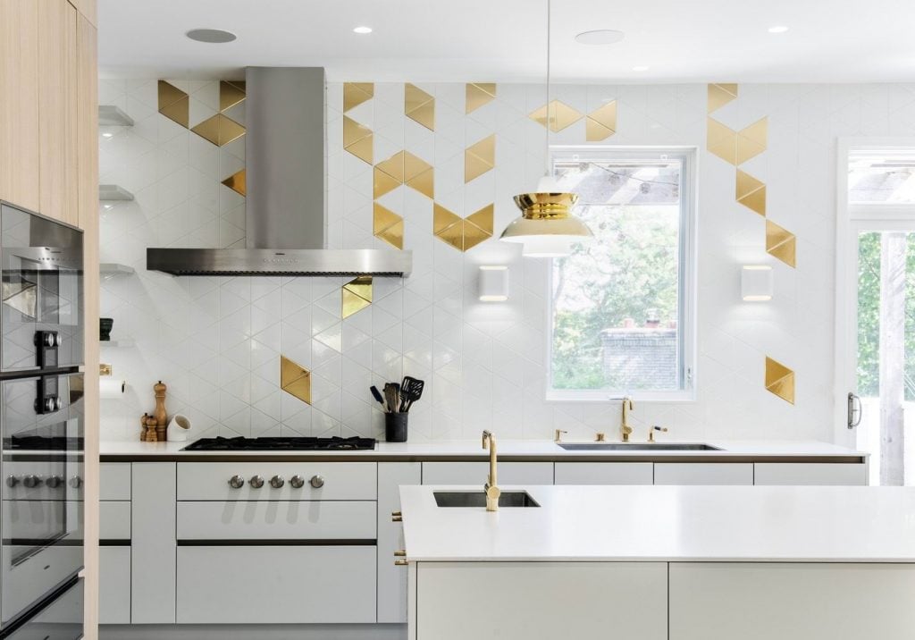 metallic tile kitchen backsplash Ottawa homes