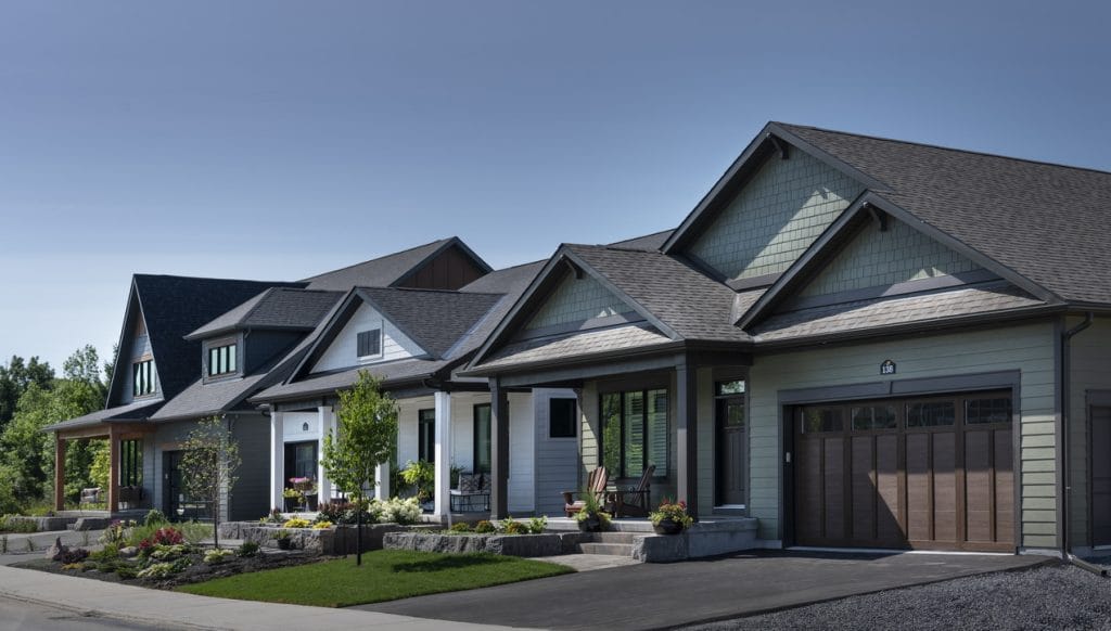 streetscape of Watercolour Westport showing a trio of bungalows