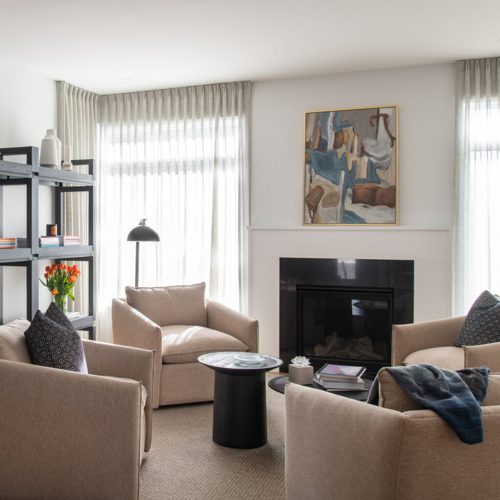 living room of the Ashby model home by Uniform at Copperwood Estate
