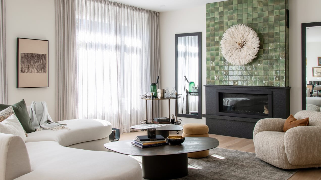 Copperwood Estate model homes uniform Kanata Ottawa housing single-family home Esmonde living room fireplace