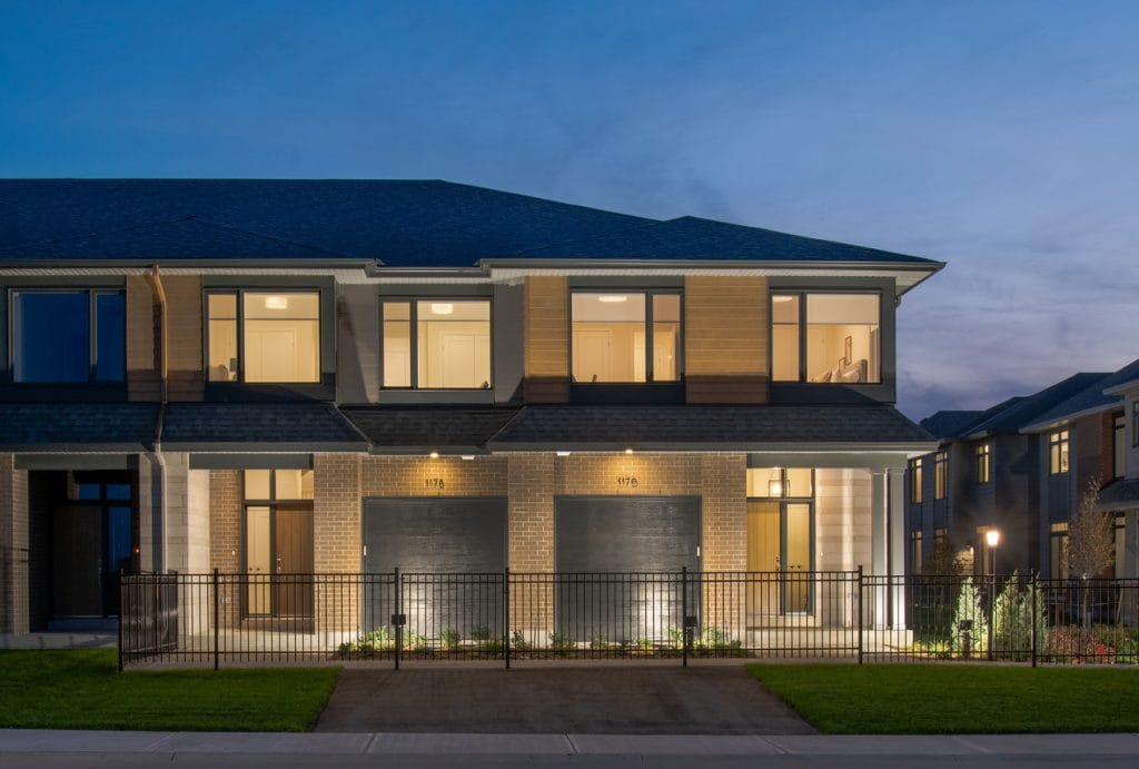 Copperwood Estate model homes uniform Kanata Ottawa housing townhomes exterior