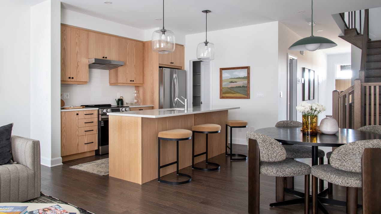 Copperwood Estate model homes uniform Kanata Ottawa housing ferguson townhome kitchen