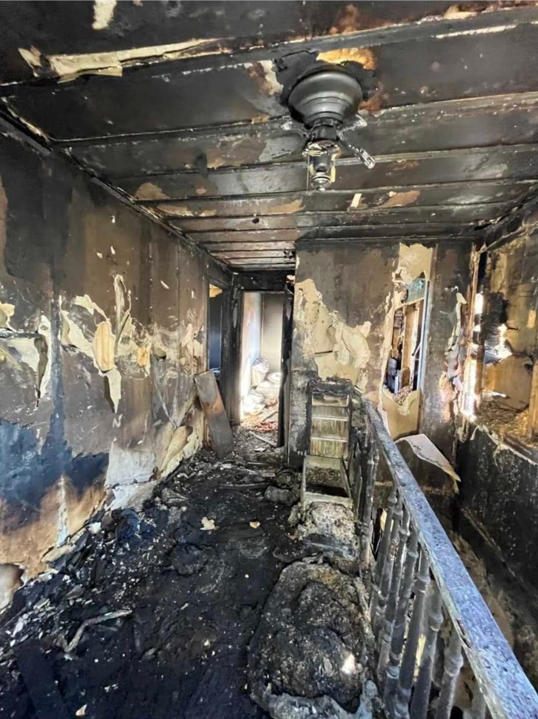 hallway scorched damage