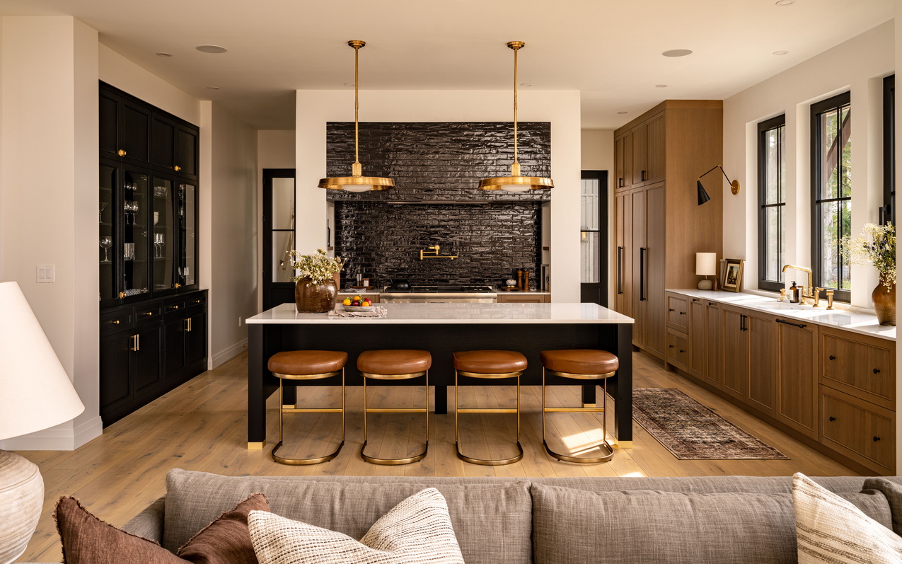 kitchen black tile backsplash award-winning custom home west of main art & stone group
